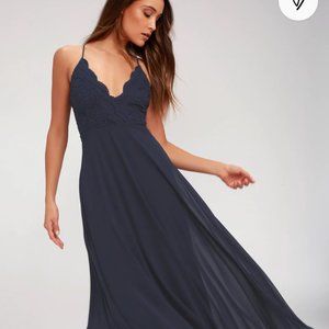 Lulu's Madalyn Navy Maxi Dress